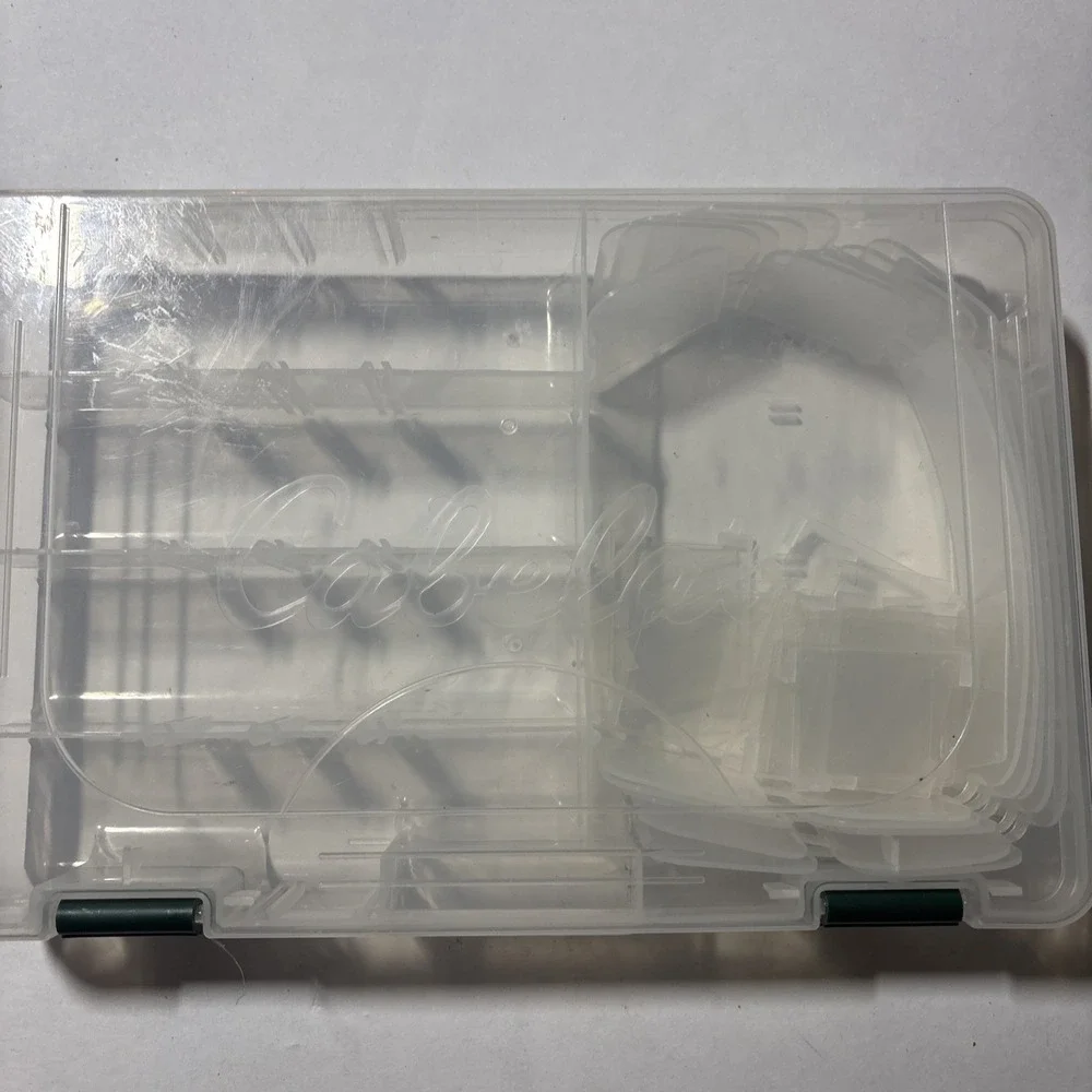 Cabela's Plano Clear Plastic Large Parts Storage Box Tackle Box Bolts Nuts Etc.